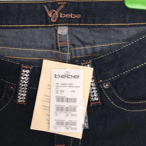 Beautiful Rhinestone Bebe Kayla 5 Pocket Jeans NWT - Picture 4 of 4